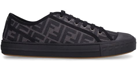 fendi trainers black|fendi black fabric sneakers.